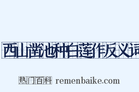 西山凿池种白莲作反义词是什么意思的图片